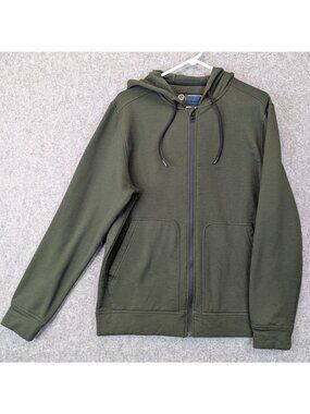 Mondetta Outdoor Project Zip Hoodie Olive Green Fleece Lined Mens Size Medium